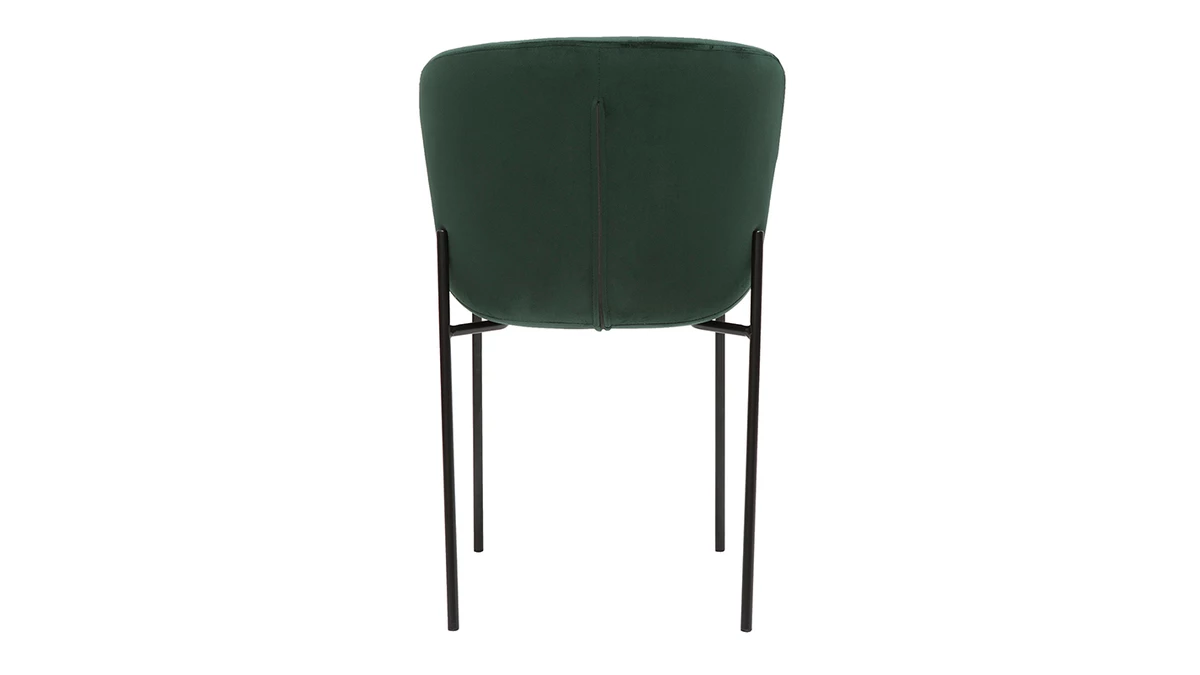 Chaises Design En Tissu Velours Vert Foncé Et Métal Noir (lot De 2) SAIGA 7 Chaises Design En Tissu Velours Vert Foncé Et Métal Noir (lot De 2) SAIGA – Image 5