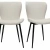 Chaises Design En Tisu Velours Côtelé Beige Et Métal Noir (lot De 2) ADDICT