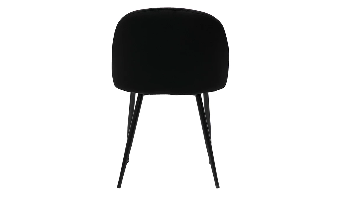 Chaises Design Noires En Tissu Velours Et Métal (lot De 2) CELESTE 7 Chaises Design Noires En Tissu Velours Et Métal (lot De 2) CELESTE – Image 5