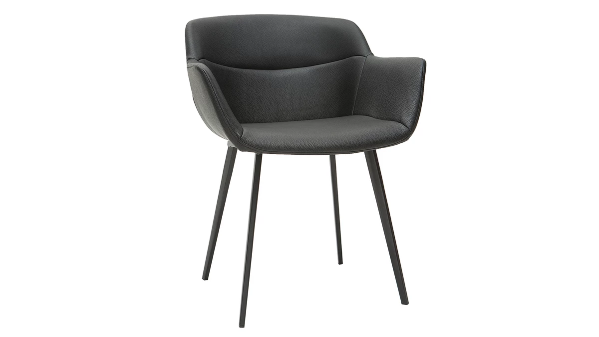 Chaises Design Noires (lot De 2) NERO 5 Chaises Design Noires (lot De 2) NERO – Image 3