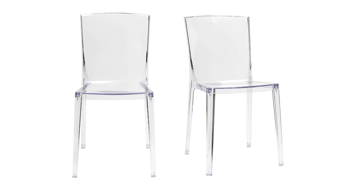 Chaises Design Transparentes Empilables (lot De 2) ISLAND 3 Chaises Design Transparentes Empilables (lot De 2) ISLAND