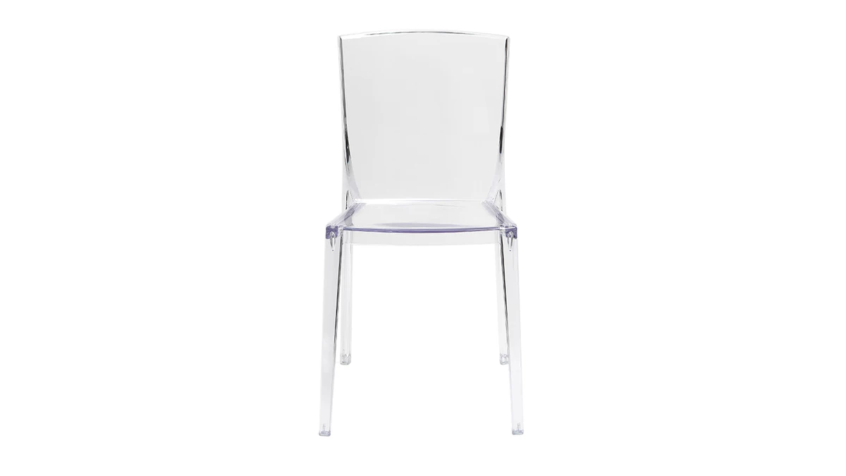 Chaises Design Transparentes Empilables (lot De 2) ISLAND 4 Chaises Design Transparentes Empilables (lot De 2) ISLAND – Image 2