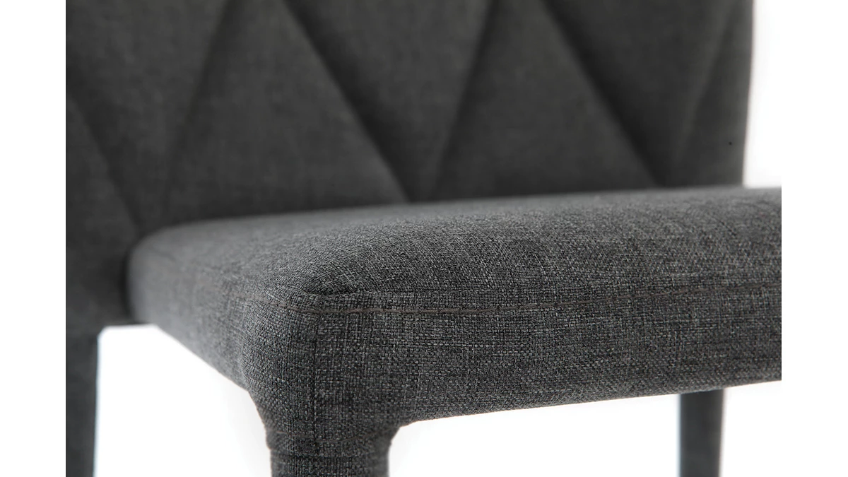 Chaises Empilables Design En Tissu Gris Foncé (lot De 2) KARLA 7 Chaises Empilables Design En Tissu Gris Foncé (lot De 2) KARLA – Image 5