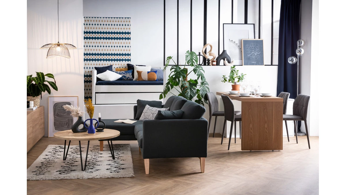 Chaises Empilables Design En Tissu Gris Foncé (lot De 2) KARLA 8 Chaises Empilables Design En Tissu Gris Foncé (lot De 2) KARLA – Image 6