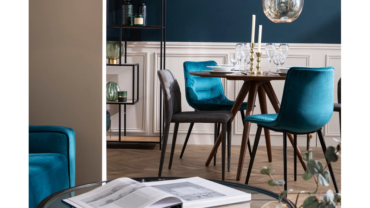 Chaises Empilables Design En Tissu Gris Foncé (lot De 2) KARLA 10 Chaises Empilables Design En Tissu Gris Foncé (lot De 2) KARLA – Image 8