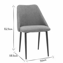 Chaises En Tissu Effet Velours Gris Et Métal Noir (lot De 2) ELLO -Canapé Soldes chaises en tissu effet velours gris et metal noir lot de 2 ello 47830 5f22919ebb338 1200 675