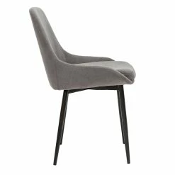 Chaises En Tissu Effet Velours Gris Et Métal Noir (lot De 2) HOLO -Canapé Soldes chaises en tissu effet velours gris et metal noir lot de 2 holo 51848 6290ae16b6996 1200 675