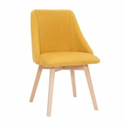 Chaises En Tissu Effet Velours Texturé Jaune Moutarde Et Bois Massif (lot De 2) HIGGINS -Canapé Soldes chaises en tissu effet velours texture jaune moutarde et bois massif lot de 2 higgins 52676 6356672004f17 1200 675