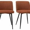 Chaises En Tissu Effet Velours Texturé Terre Brûlée Et Métal Noir (lot De 2) MONTI -Canapé Soldes chaises en tissu effet velours texture terre brulee et metal noir lot de 2 monti 51876 62bec0aed5027 1200 675
