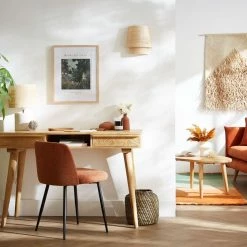 Chaises En Tissu Effet Velours Texturé Terre Brûlée Et Métal Noir (lot De 2) MONTI -Canapé Soldes chaises en tissu effet velours texture terre brulee et metal noir lot de 2 monti 51876 634e82d328900 1200 675