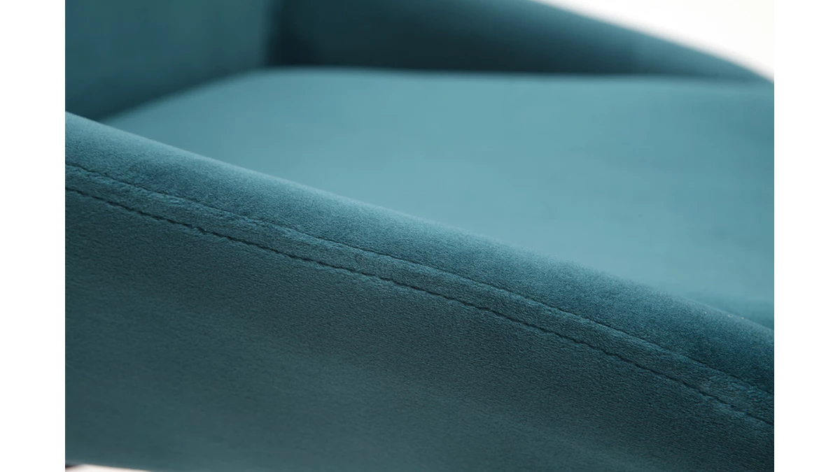 Chaises En Tissu Velours Bleu Pétrole Et Métal Noir (lot De 2) HOLO - Miliboo & Stéphane Plaza 8 Chaises En Tissu Velours Bleu Pétrole Et Métal Noir (lot De 2) HOLO - Miliboo & Stéphane Plaza – Image 6