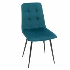 Chaises En Tissu Velours Gaufré Bleu Pétrole Et Métal Noir (lot De 2) ESCAPE -Canapé Soldes chaises en tissu velours gaufre bleu petrole et metal noir lot de 2 escape 50384 6166f4589ca44 1200 675