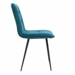 Chaises En Tissu Velours Gaufré Bleu Pétrole Et Métal Noir (lot De 2) ESCAPE -Canapé Soldes chaises en tissu velours gaufre bleu petrole et metal noir lot de 2 escape 50384 6166f45dde62d 1200 675