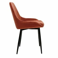 Chaises En Tissu Velours Rouge Tomette Et Métal Noir (lot De 2) HOLO -Canapé Soldes chaises en tissu velours rouge tomette et metal noir lot de 2 holo 51845 628e2160d5322 1200 675