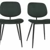 Chaises En Tissu Velours Vert Et Métal Noir (lot De 2) TOBIAS