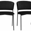 Chaises Noires En Tissu Velours Et Métal (lot De 2) FELIZ -Canapé Soldes chaises noires en tissu velours et metal lot de 2 feliz 50844 61dc1f3bc702a 1200 675