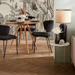 Chaises Noires En Tissu Velours Et Métal (lot De 2) FELIZ -Canapé Soldes chaises noires en tissu velours et metal lot de 2 feliz 50844 633fea041e6f0 1200 675