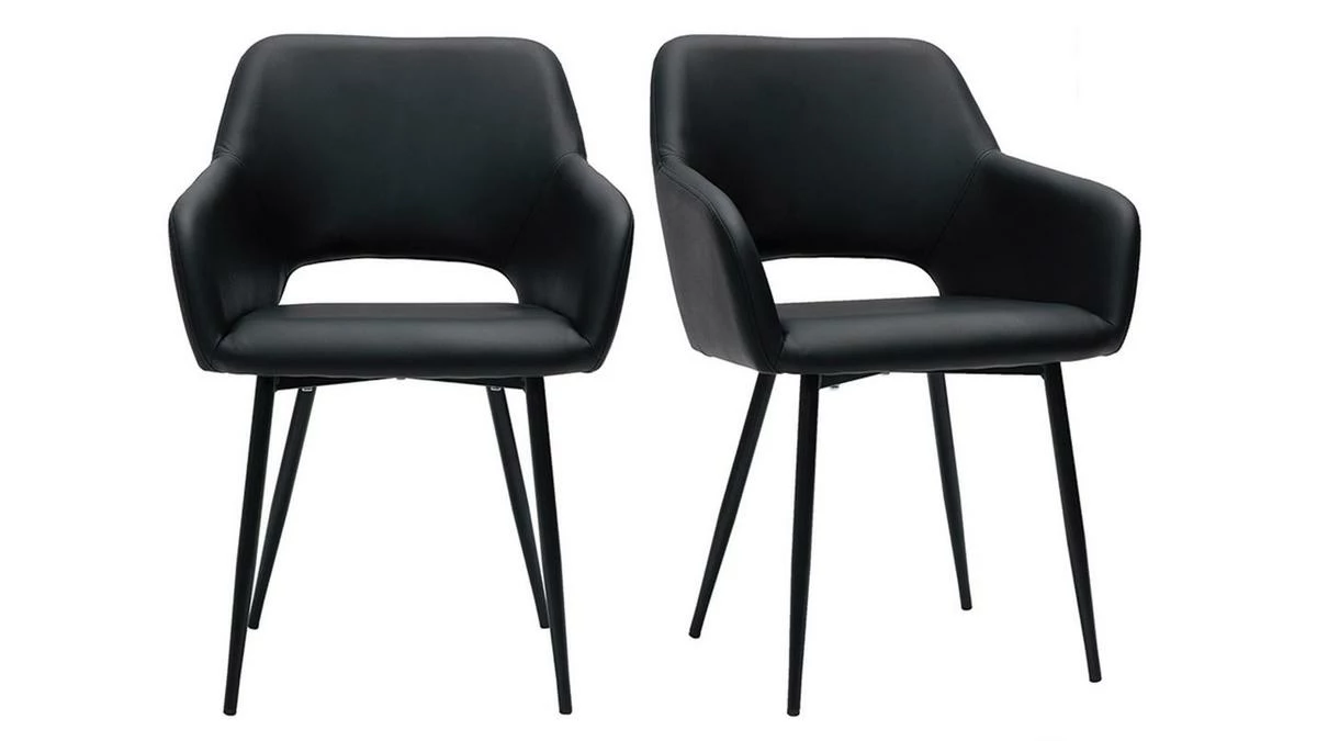 Chaises Noires (lot De 2) LAURETTE 3 Chaises Noires (lot De 2) LAURETTE