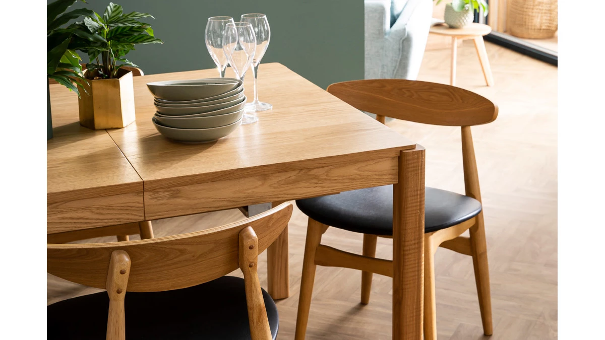 Chaises Scandinaves Bois Clair Et Noir (lot De 2) WALFORD 13 Chaises Scandinaves Bois Clair Et Noir (lot De 2) WALFORD – Image 11