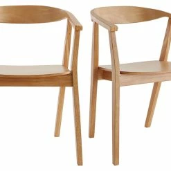 Chaises Scandinaves En Bois Clair Massif (lot De 2) BAHIA