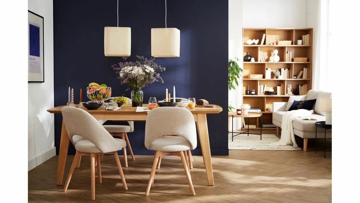 Chaises Scandinaves En Tissu Effet Velours Texturé Gris Et Bois Clair Massif (lot De 2) COSETTE 9 Chaises Scandinaves En Tissu Effet Velours Texturé Gris Et Bois Clair Massif (lot De 2) COSETTE – Image 7