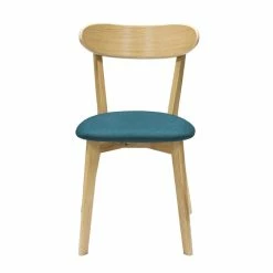 Chaises Vintage Bois Clair Chêne Et Tissu Bleu Paon (lot De 2) DOVE -Canapé Soldes chaises vintage bois clair chene et tissu bleu paon lot de 2 dove 51755 62502d54e4061 1200 675