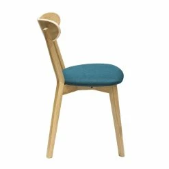 Chaises Vintage Bois Clair Chêne Et Tissu Bleu Paon (lot De 2) DOVE -Canapé Soldes chaises vintage bois clair chene et tissu bleu paon lot de 2 dove 51755 62502d5c47c1f 1200 675