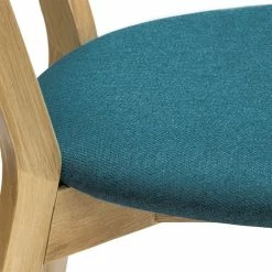 Chaises Vintage Bois Clair Chêne Et Tissu Bleu Paon (lot De 2) DOVE -Canapé Soldes chaises vintage bois clair chene et tissu bleu paon lot de 2 dove 51755 62502d639b146 1200 675