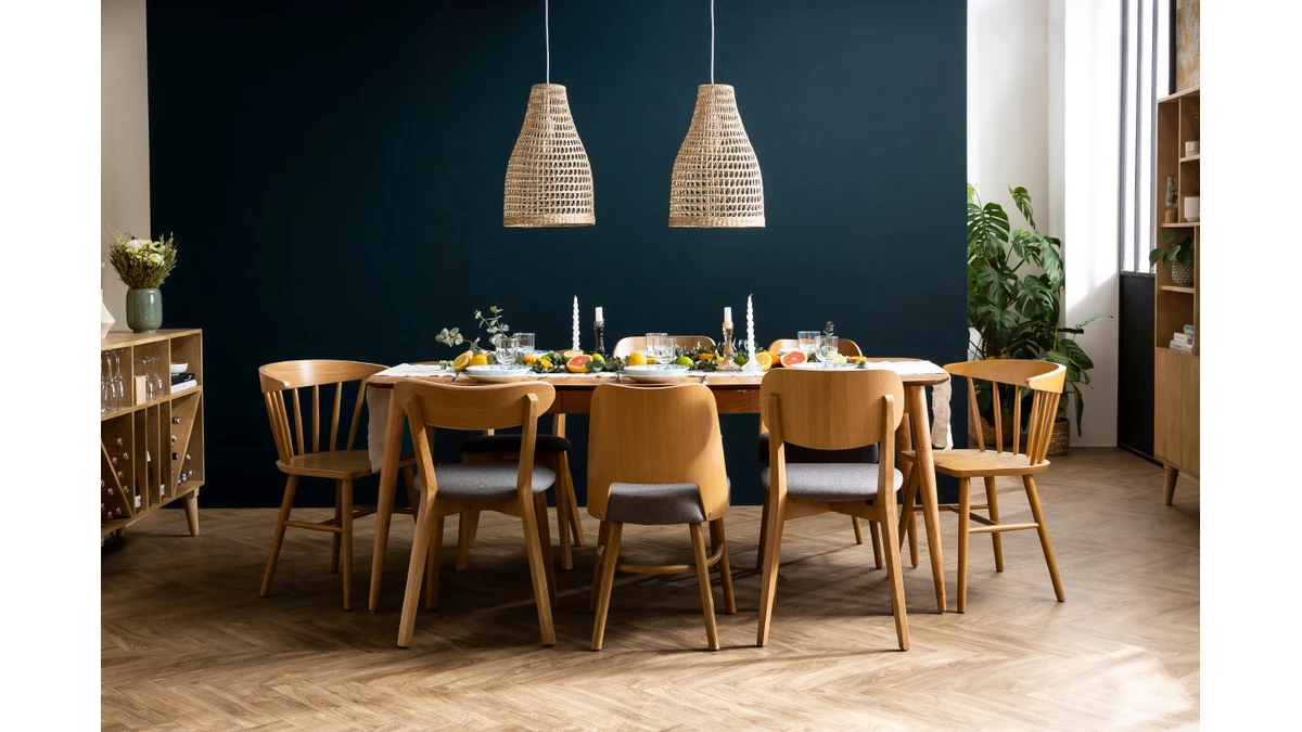 Chaises Vintage Bois Foncé Chêne Et Tissu Effet Velours Jaune Moutarde (lot De 2) DOVE 9 Chaises Vintage Bois Foncé Chêne Et Tissu Effet Velours Jaune Moutarde (lot De 2) DOVE – Image 7