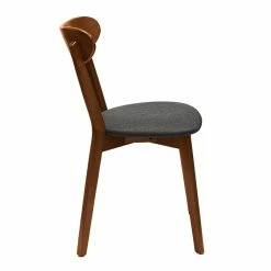 Chaises Vintage Bois Foncé Et Tissu Gris Foncé (lot De 2) DOVE -Canapé Soldes chaises vintage bois fonce et tissu gris fonce lot de 2 dove 51743 63887fdabd593 1200 675