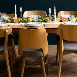 Chaises Vintage En Bois Chêne Clair Et Assise En Tissu Gris Clair (lot De 2) LUCIA -Canapé Soldes chaises vintage en bois chene clair et assise en tissu gris clair lot de 2 lucia 50033 60d9ced9b469c 1200 675