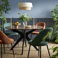 Chaises Vintage En Tissu Effet Velours Texturé Terre Brûlée Et Métal Noir (lot De 2) COSETTE -Canapé Soldes chaises vintage en tissu effet velours texture terre brulee et metal noir lot de 2 cosette 52077 638dc40b214a2 1200 675