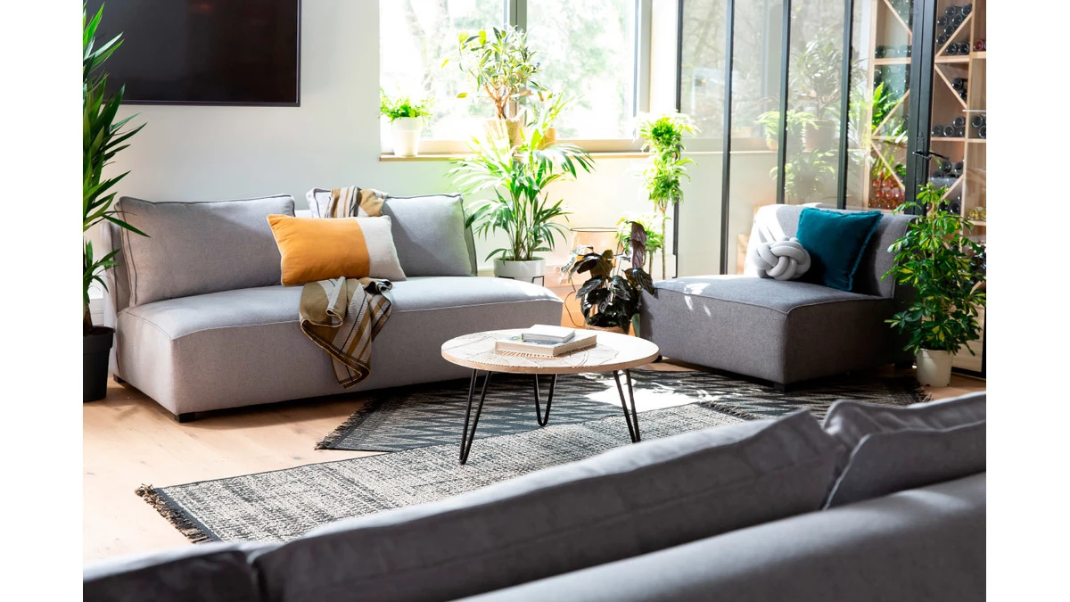 Chauffeuse Double Design En Tissu Gris Anthracite PLURIEL 8 Chauffeuse Double Design En Tissu Gris Anthracite PLURIEL – Image 6