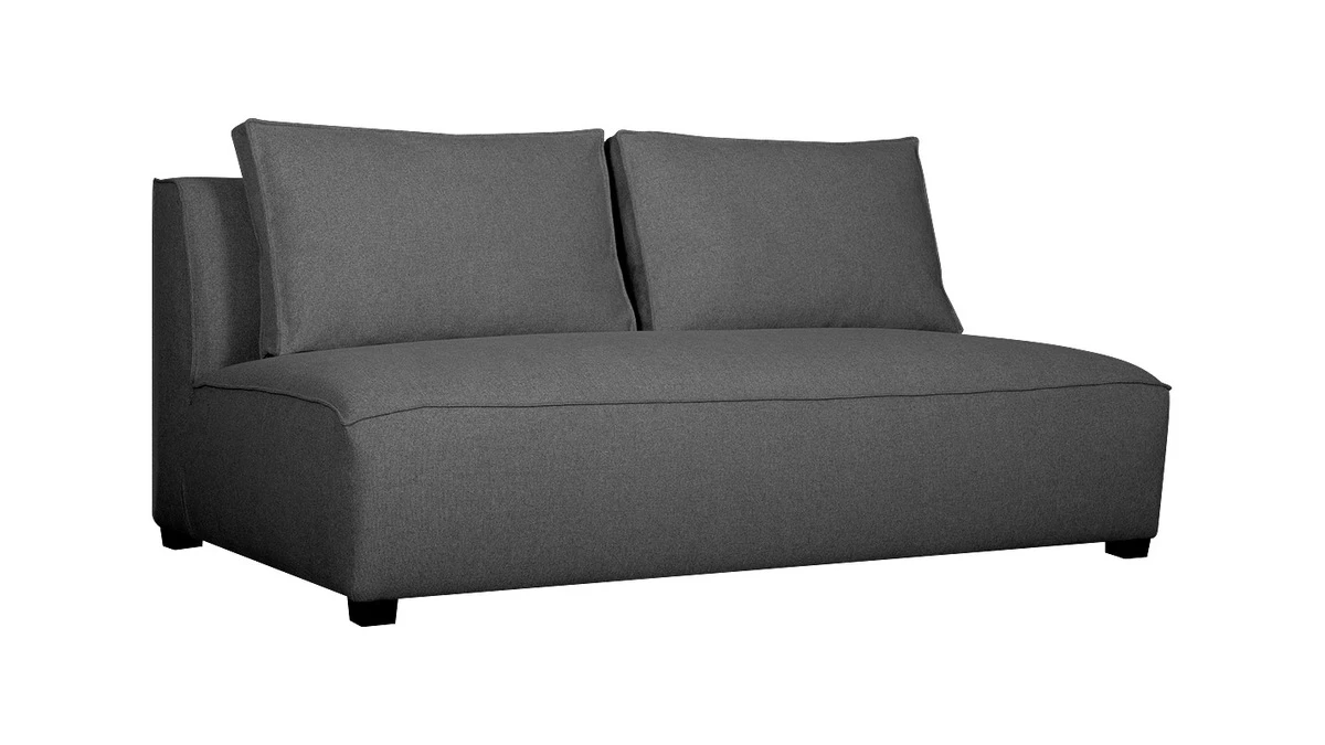 Chauffeuse Double Design En Tissu Gris Anthracite PLURIEL 4 Chauffeuse Double Design En Tissu Gris Anthracite PLURIEL – Image 2