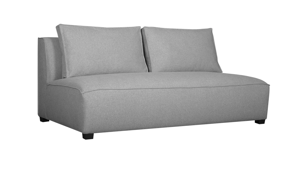 Chauffeuse Double Design En Tissu Gris Clair PLURIEL 4 Chauffeuse Double Design En Tissu Gris Clair PLURIEL – Image 2