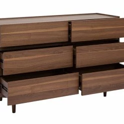 Commode Finition Bois Foncé Noyer 6 Tiroirs L120 Cm SANAA -Canapé Soldes commode finition bois fonce noyer 6 tiroirs l120 cm sanaa 52928 633c0308101a1 1200 675