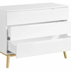 Commode Scandinave 3 Tiroirs Blanc Et Bois L90 Cm FELIX -Canapé Soldes commode scandinave 3 tiroirs blanc et bois l90 cm felix 48071 5f61e20861337 1200 675