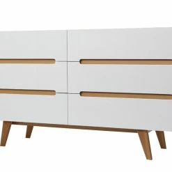 Commode Scandinave Finition Blanc Brillant Laqué 6 Tiroirs L160 Cm MELKA -Canapé Soldes commode scandinave finition blanc brillant laque 6 tiroirs l160 cm melka 32037 5bb763d77b444 1200 675