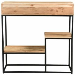 Console Avec Rangements En Bois Massif Et Métal 2 Tiroirs L80 Cm GRENELLE -Canapé Soldes console avec rangements en bois massif et metal 2 tiroirs l80 cm grenelle 46353 5d2c53be65574 1200 675