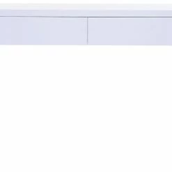 Console Design Blanche Et Bois Chêne 2 Tiroirs L120 Cm ARMEL