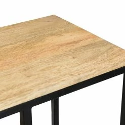 Console Industrielle En Bois Manguier Massif Et Métal Noir L100 Cm MERYN -Canapé Soldes console industrielle en bois manguier massif et metal noir l100 cm meryn 49962 61605429663cd 1200 675