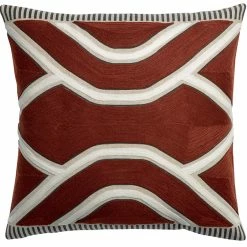 Coussin Brodé Ethnique Caramel 45 X 45 Cm YELO