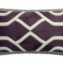 Coussin Brodé Ethnique Violet Raisin 30 X 50 Cm YELO
