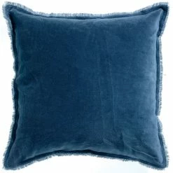 Coussin Carré En Velours Bleu Foncé 45 X 45 PESCA