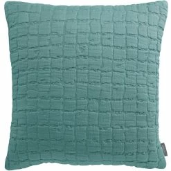 Coussin En Coton Texturé Bleu Glacier 45 X 45 Cm WAFLE