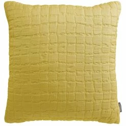 Coussin En Coton Texturé Jaune 45 X 45 Cm WAFLE