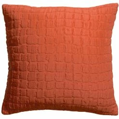 Coussin En Coton Texturé Orange 45 X 45 Cm WAFLE