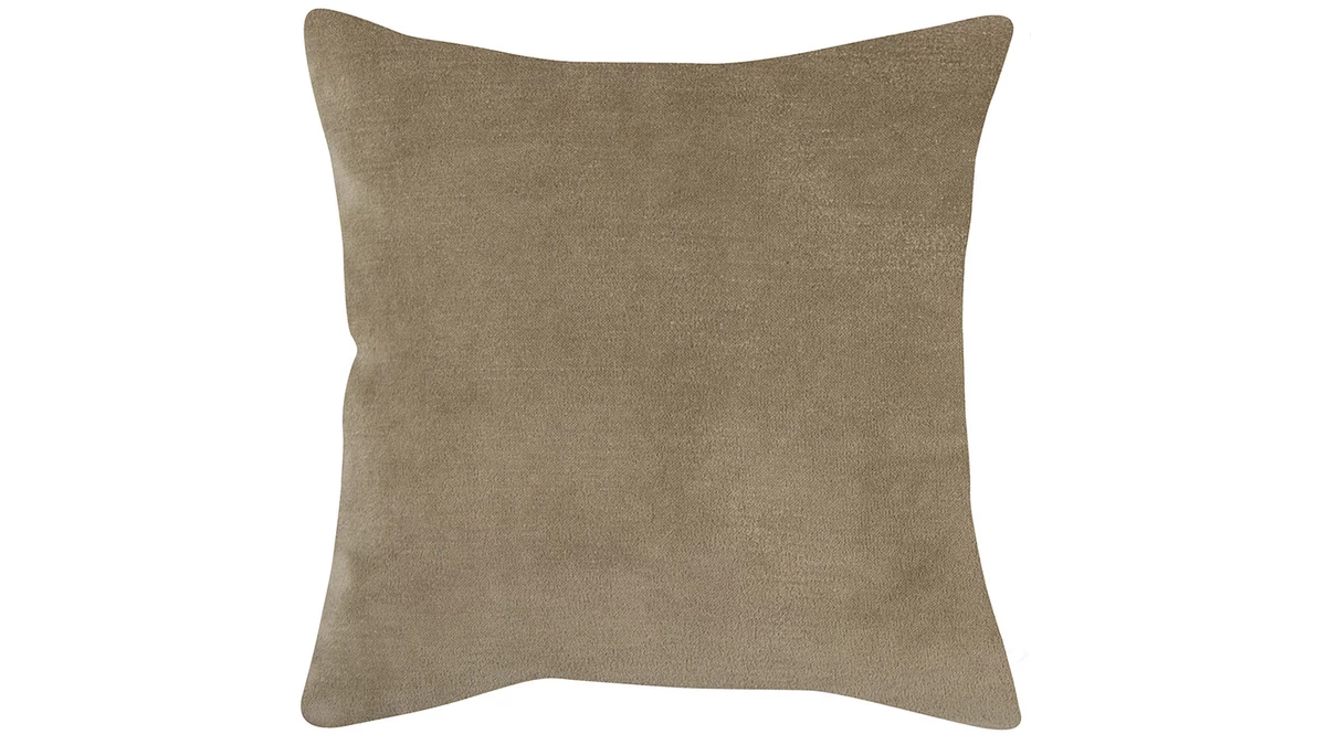 Coussin En Velours Beige 45 X 45 Cm VELUTO 3 Coussin En Velours Beige 45 X 45 Cm VELUTO