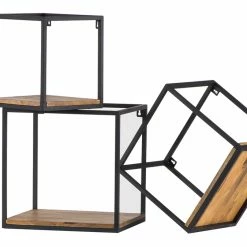 étagères Murales Carrées En Métal Noir Et Manguier Massif (lot De 3) YPSTER -Canapé Soldes etageres murales carrees en metal noir et manguier massif lot de 3 ypster 42796 5bbcc6d82de1d 1200 675