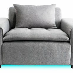 Fauteuil Connecté Tissu Gris Clair